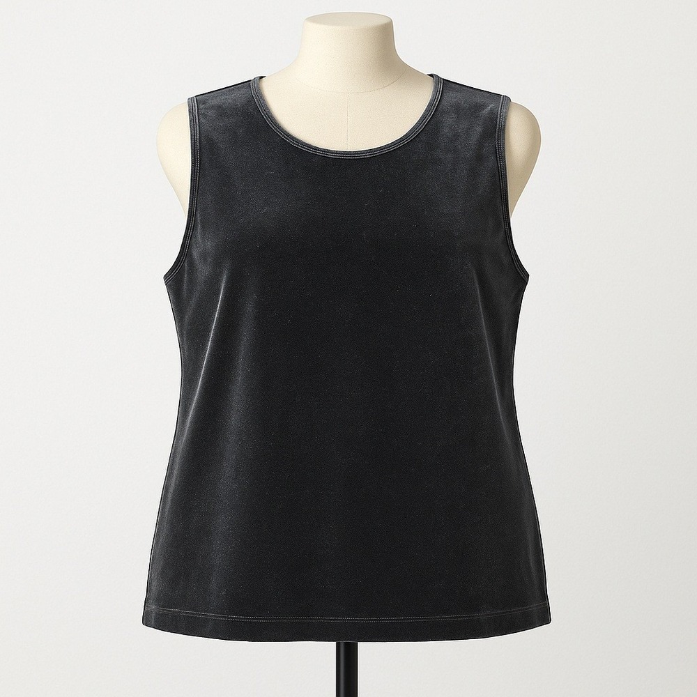 Vintage Drapers Damons Whimsigoth Velvet Tank Size L Black Layer Grunge Witchy